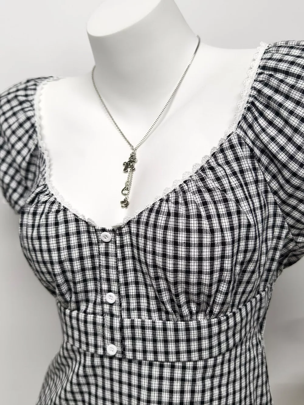 Plaid Short Sleeve Blouse, image 7