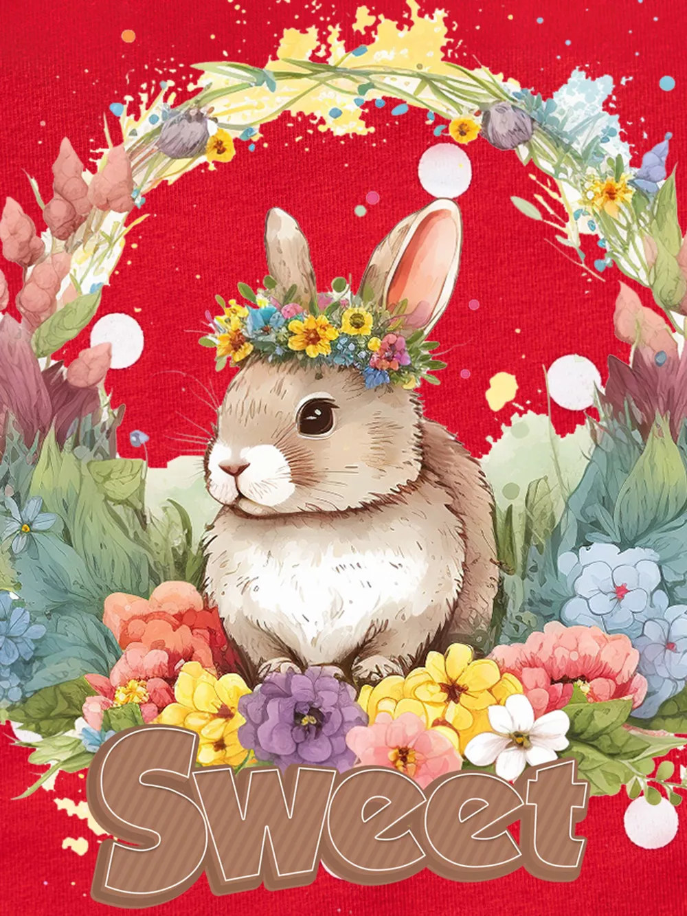 Children's Cute Bunny Crew Neck Sweatshirt, image 3