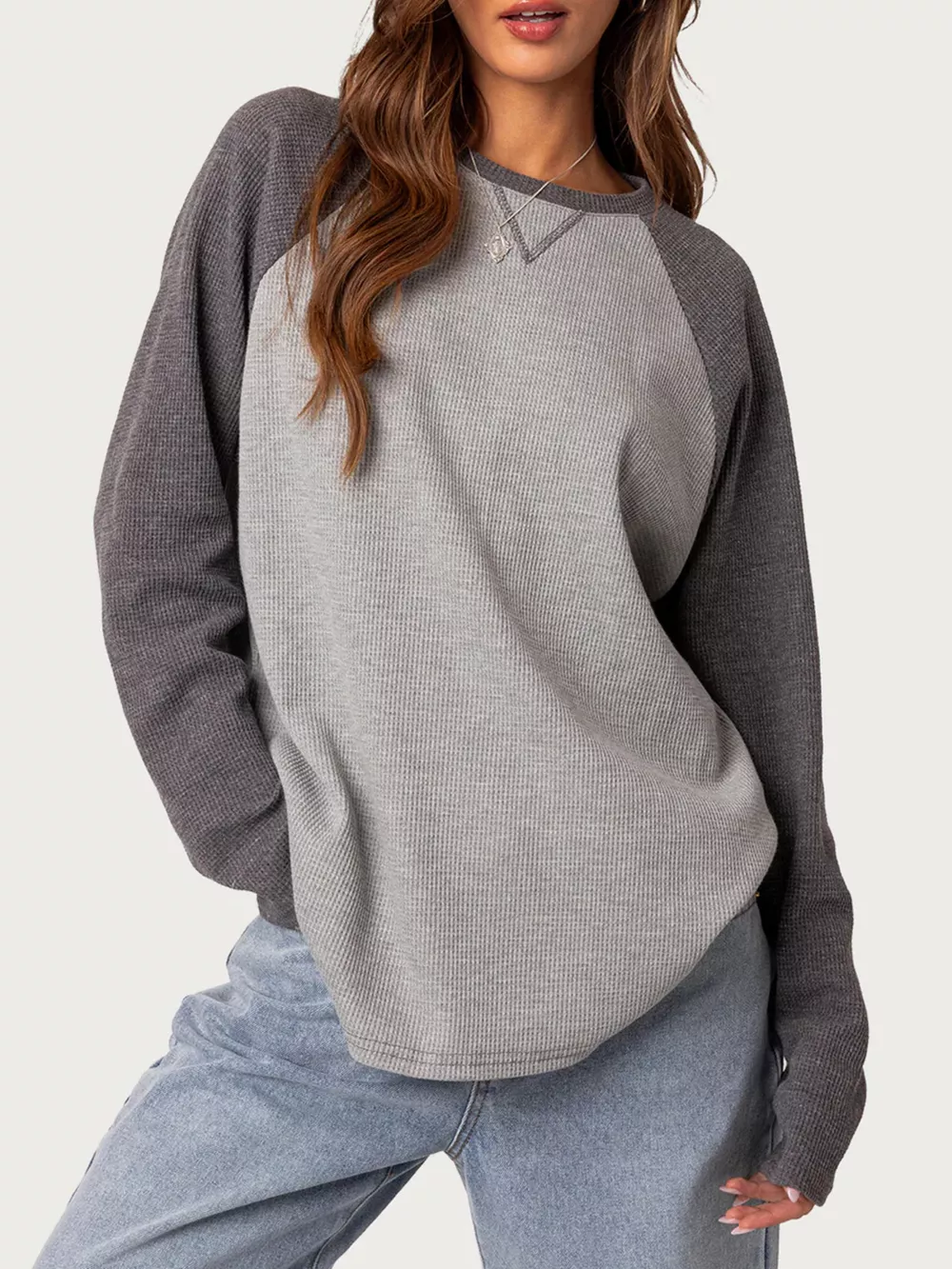 Color-Block Raglan Long Sleeve T-Shirt, image 5
