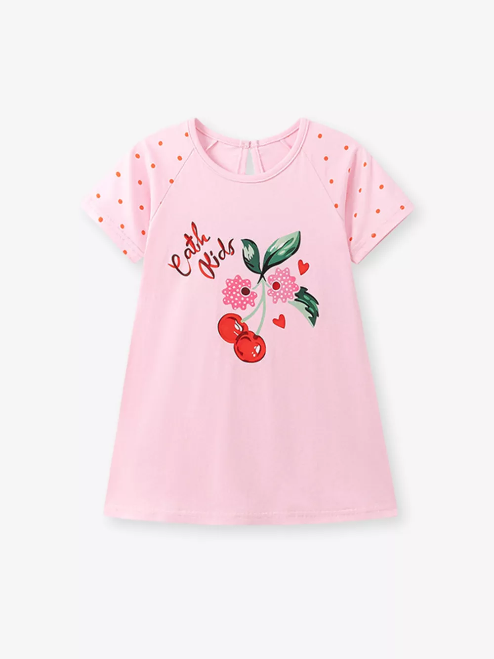 Children's Cherry Short Sleeve Casual Dress, image 4