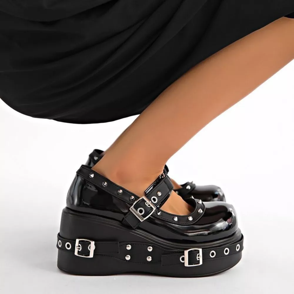 Round Toe Studded Loafers, image 4