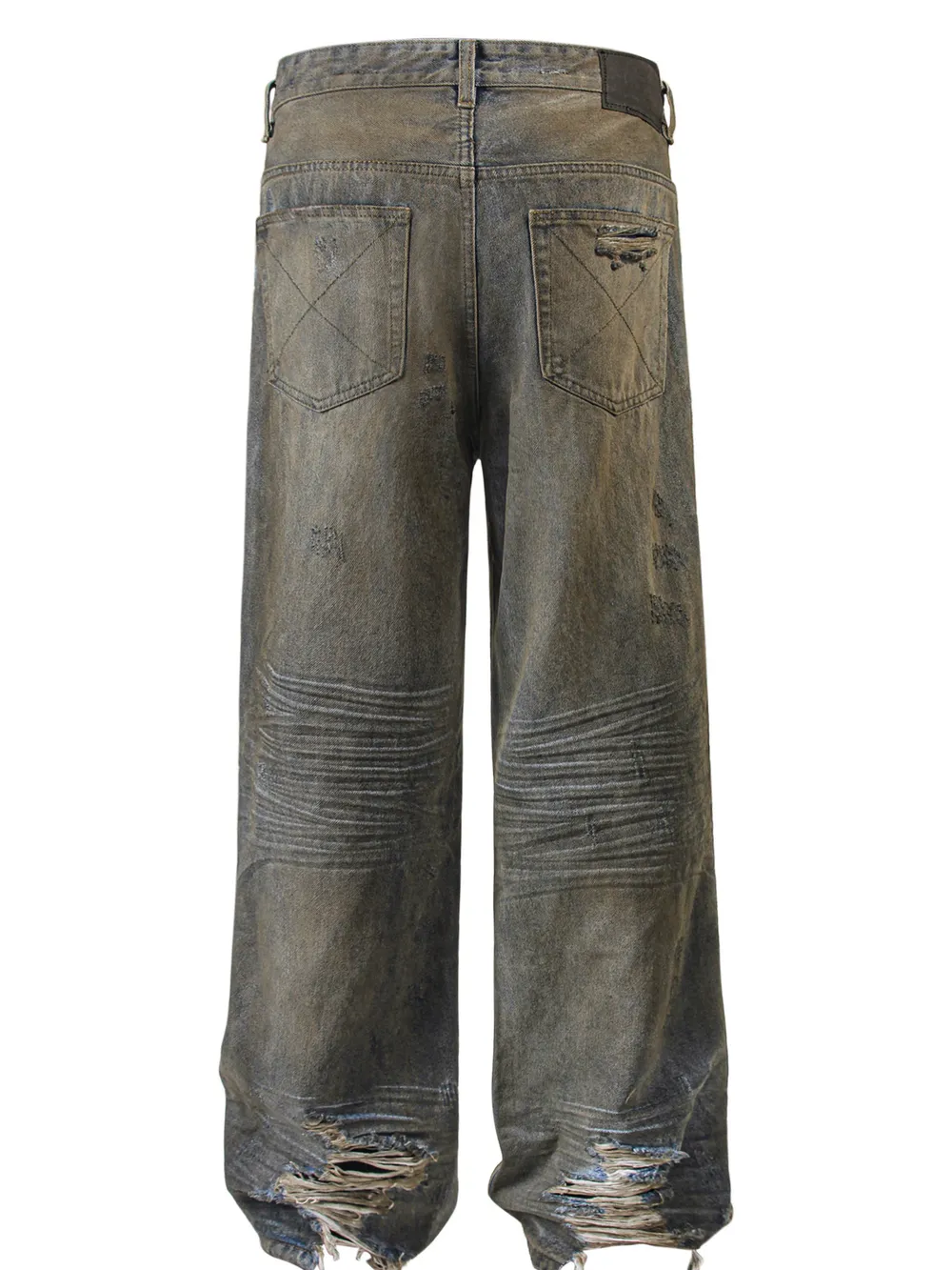Men's Vintage Distressed Wide Leg Jeans, image 3