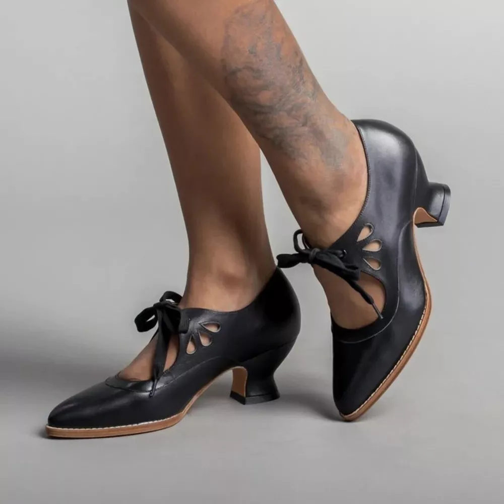 Point Toe Block Heel Shoes, image 2