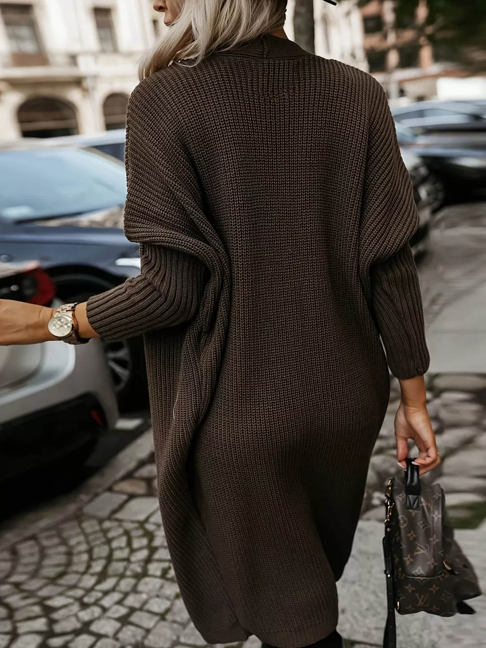 Open Front Longline Knit Cardigan, image 4