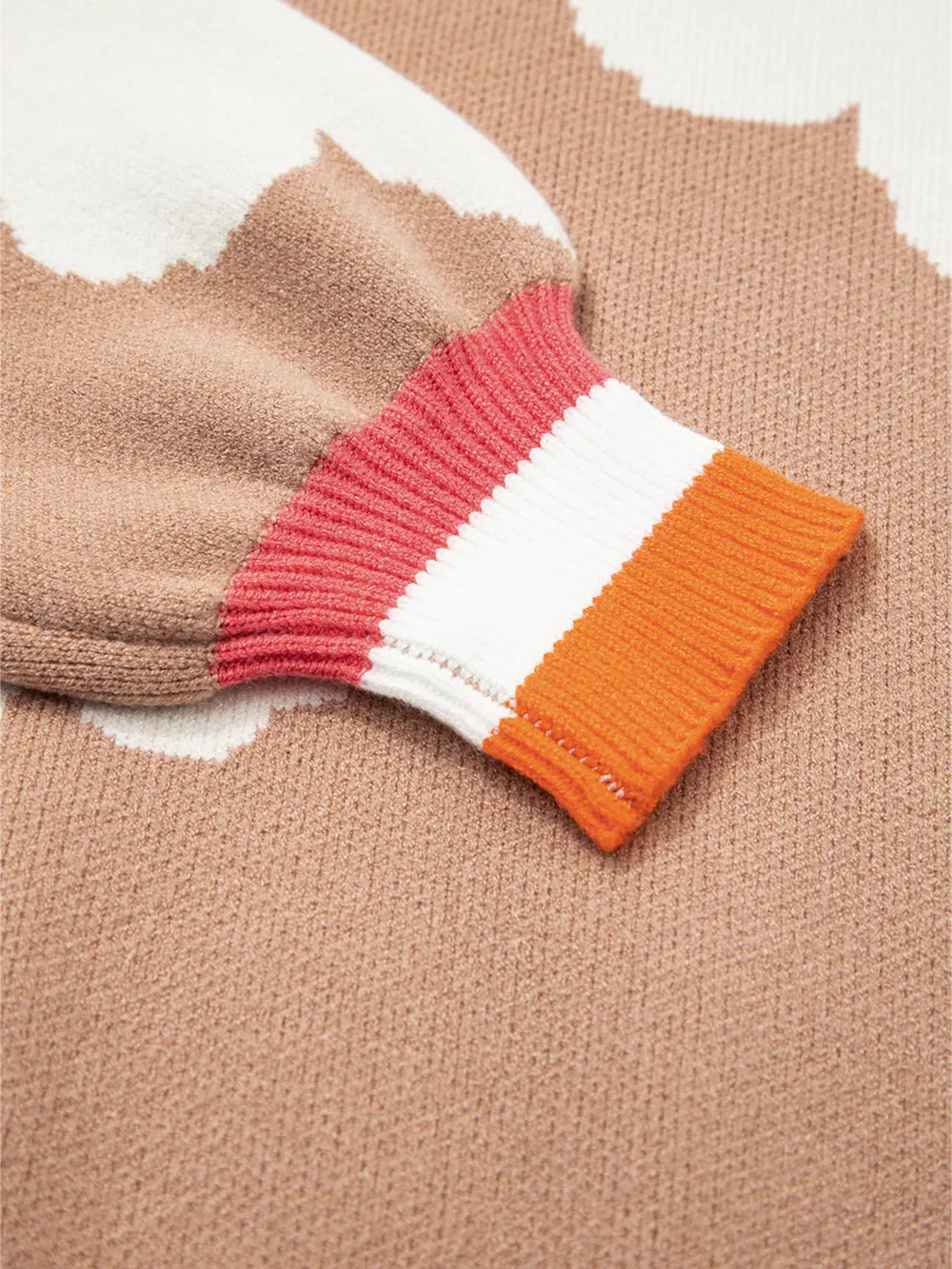Flower Pattern Contrast Striped Baggy Sweater, image 6