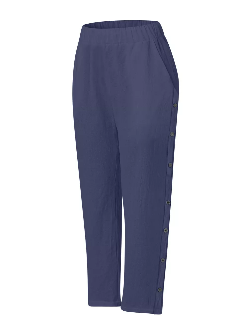 Full Size Side Button Decor Pants Plus Size, image 16