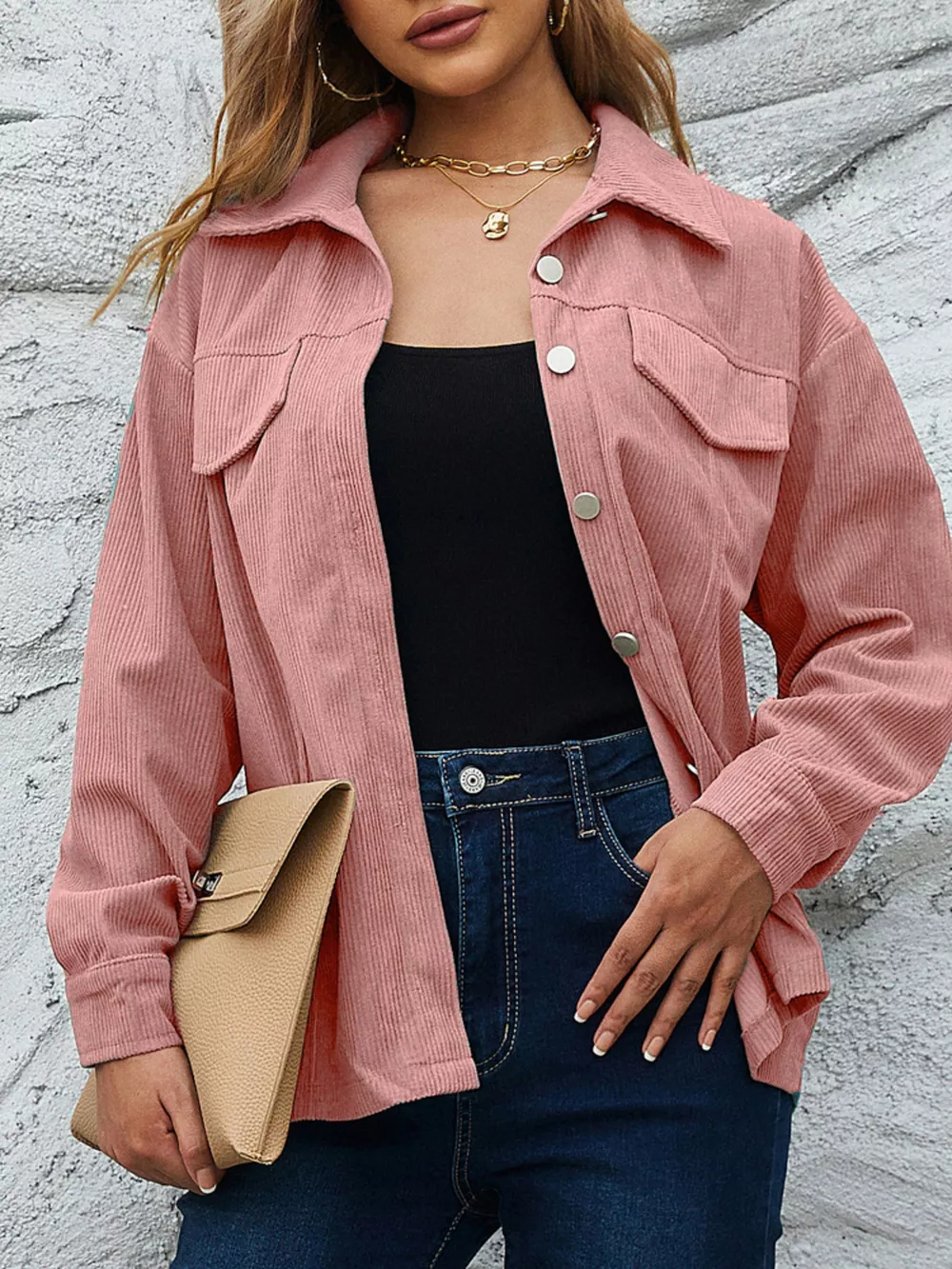 Casual Corduroy Button-Down Jacket, image 19
