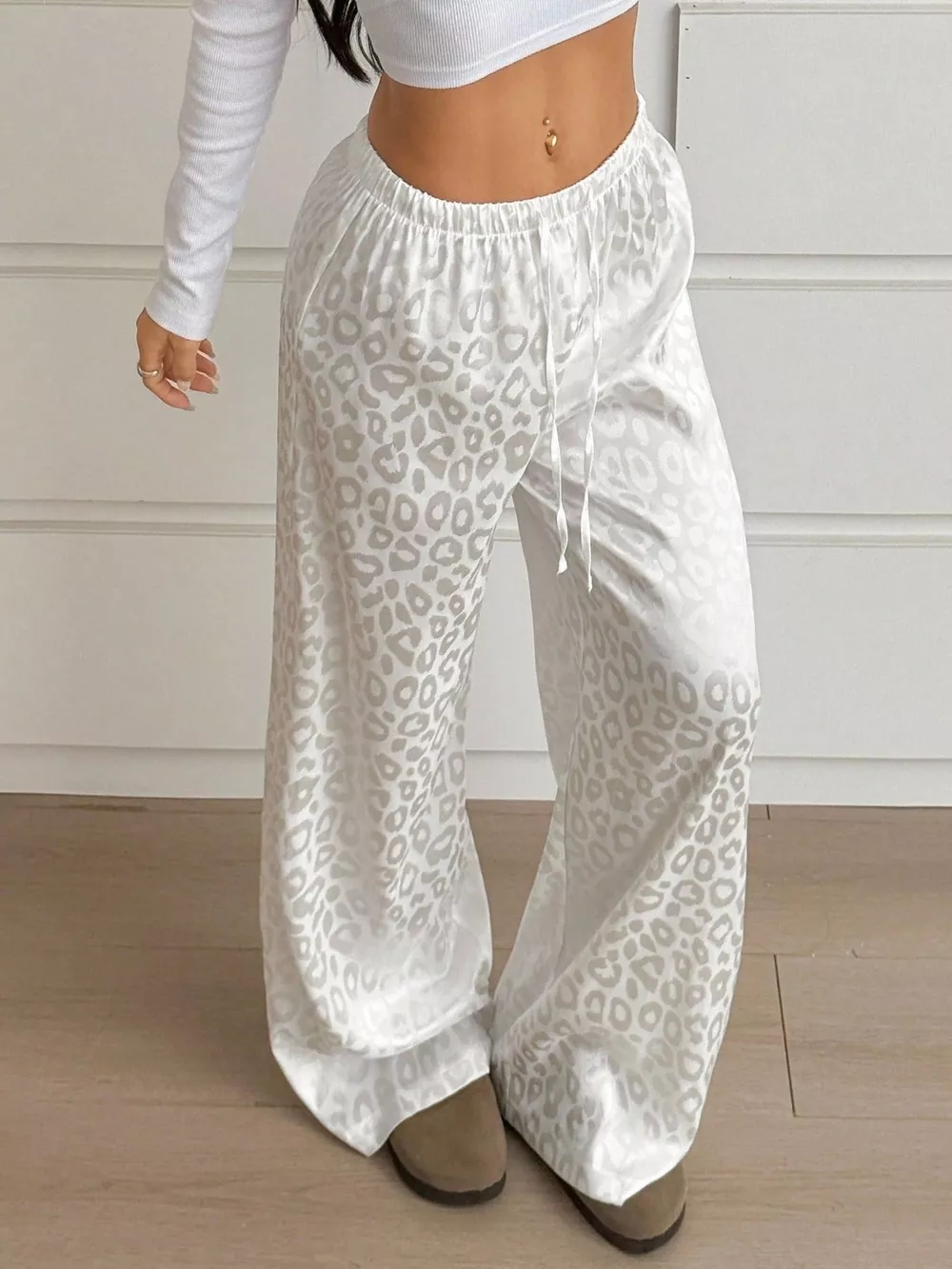 Leopard Print Wide Leg Pants, image 4