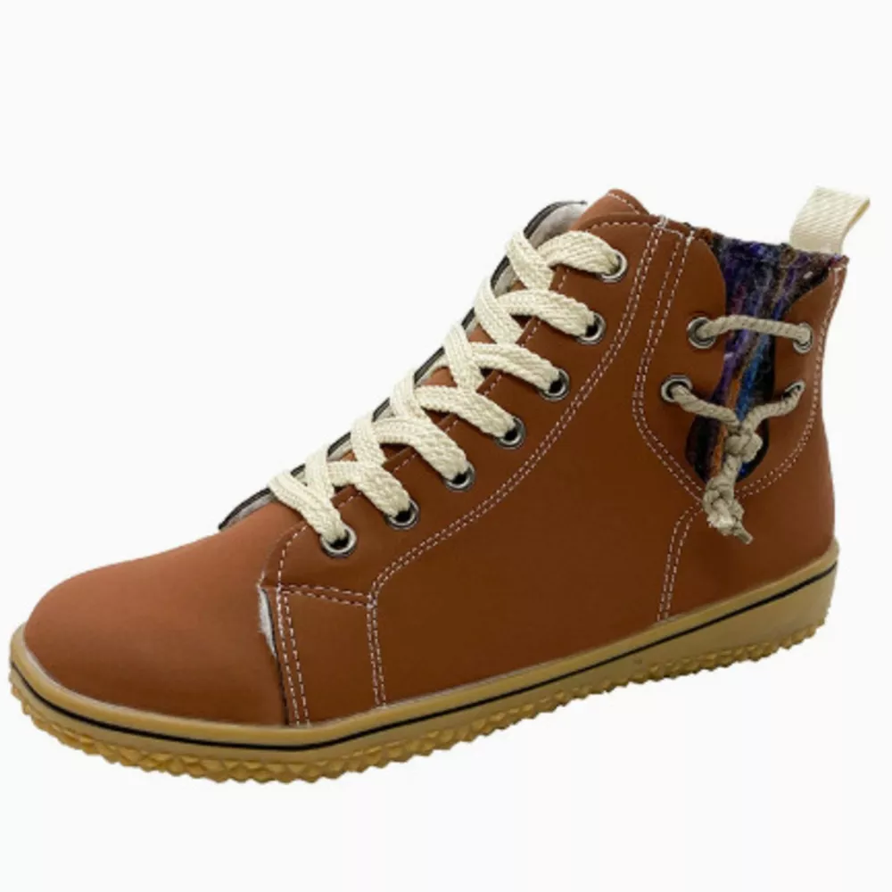 Faux Suede Lace-Up Ankle Boots with Warm Fleece Lining, image 9