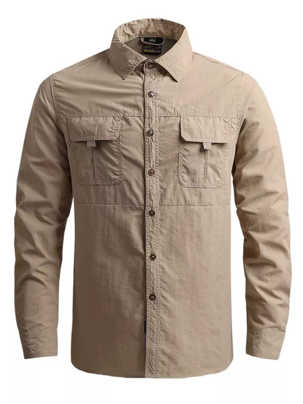 Men's Plus Size Long Sleeve Button-Down Shirt, image 2