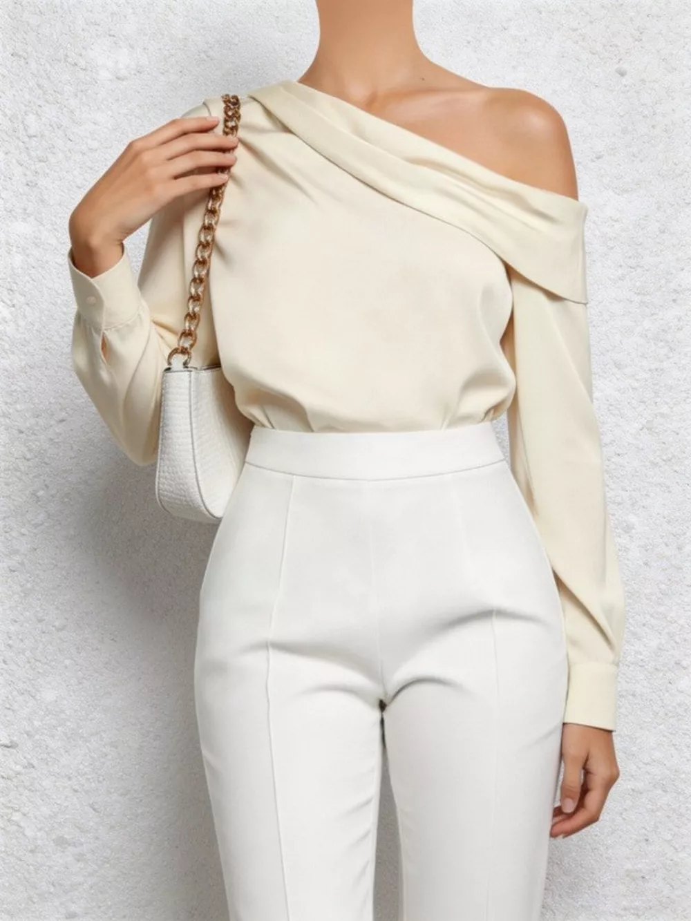 One-Shoulder Long Sleeve Blouse, image 4