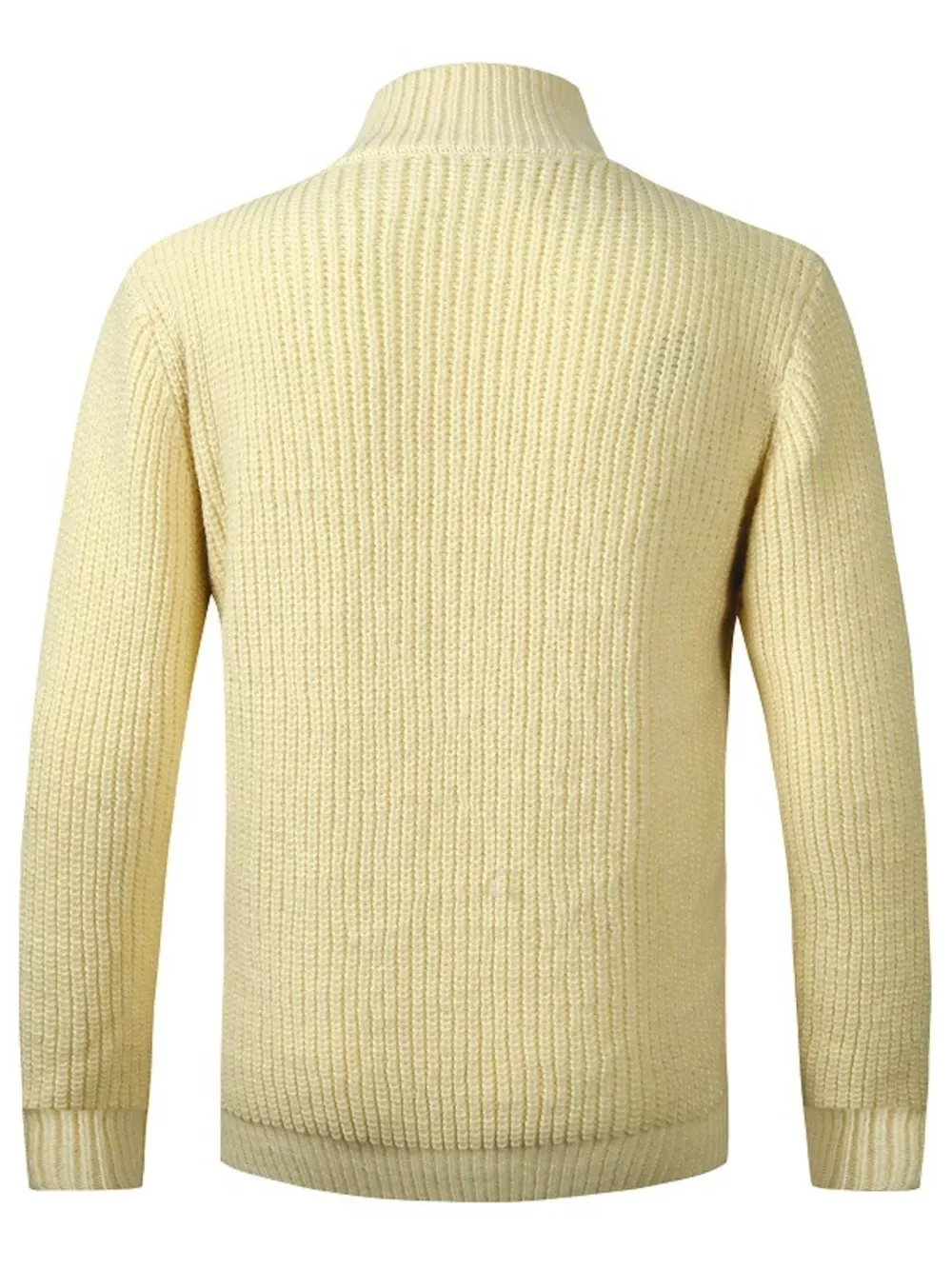 Men's Plus Size Stand-Collar Ribbed Knit Button-Down Cardigan, image 4