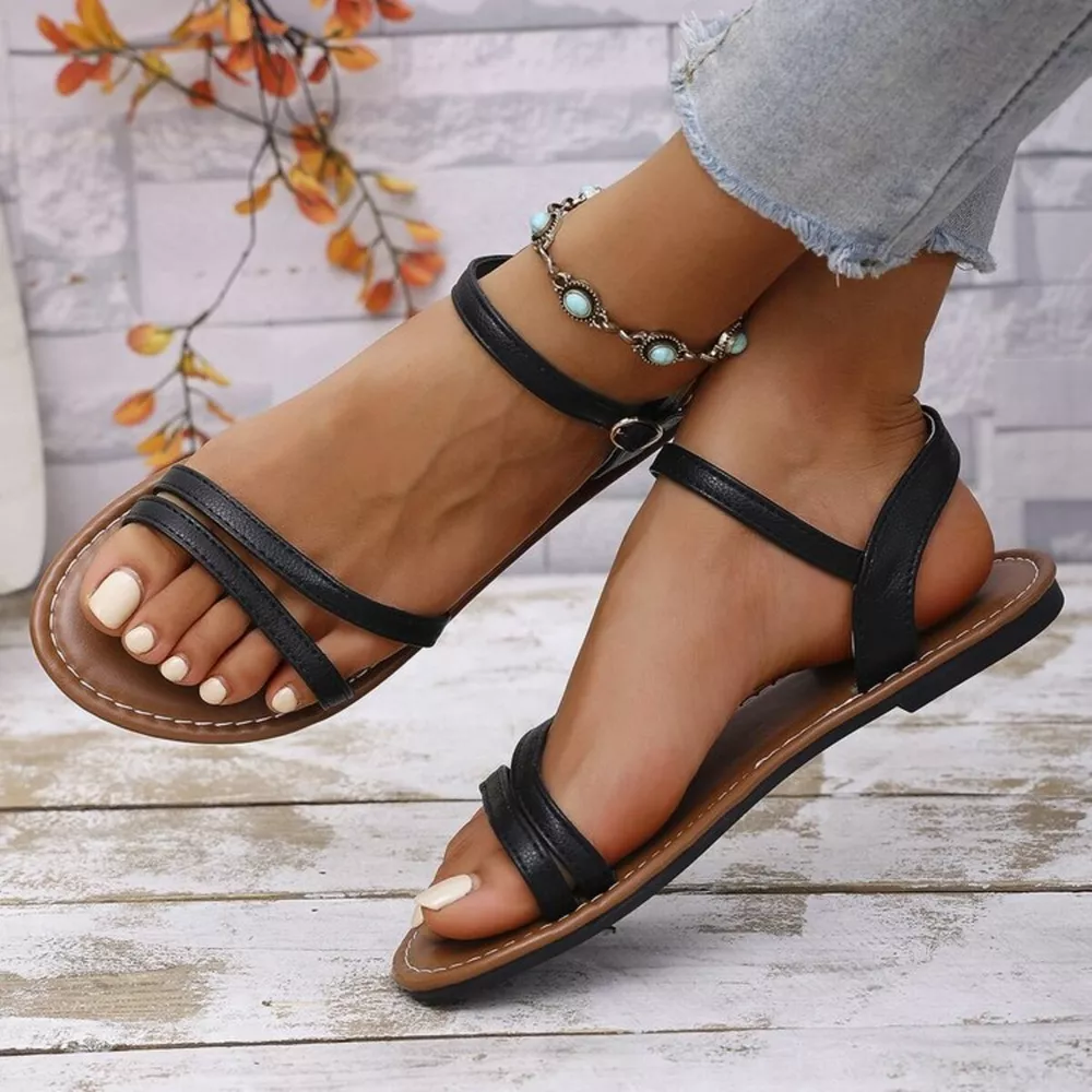 Open Toe Flats Sandals, image 3