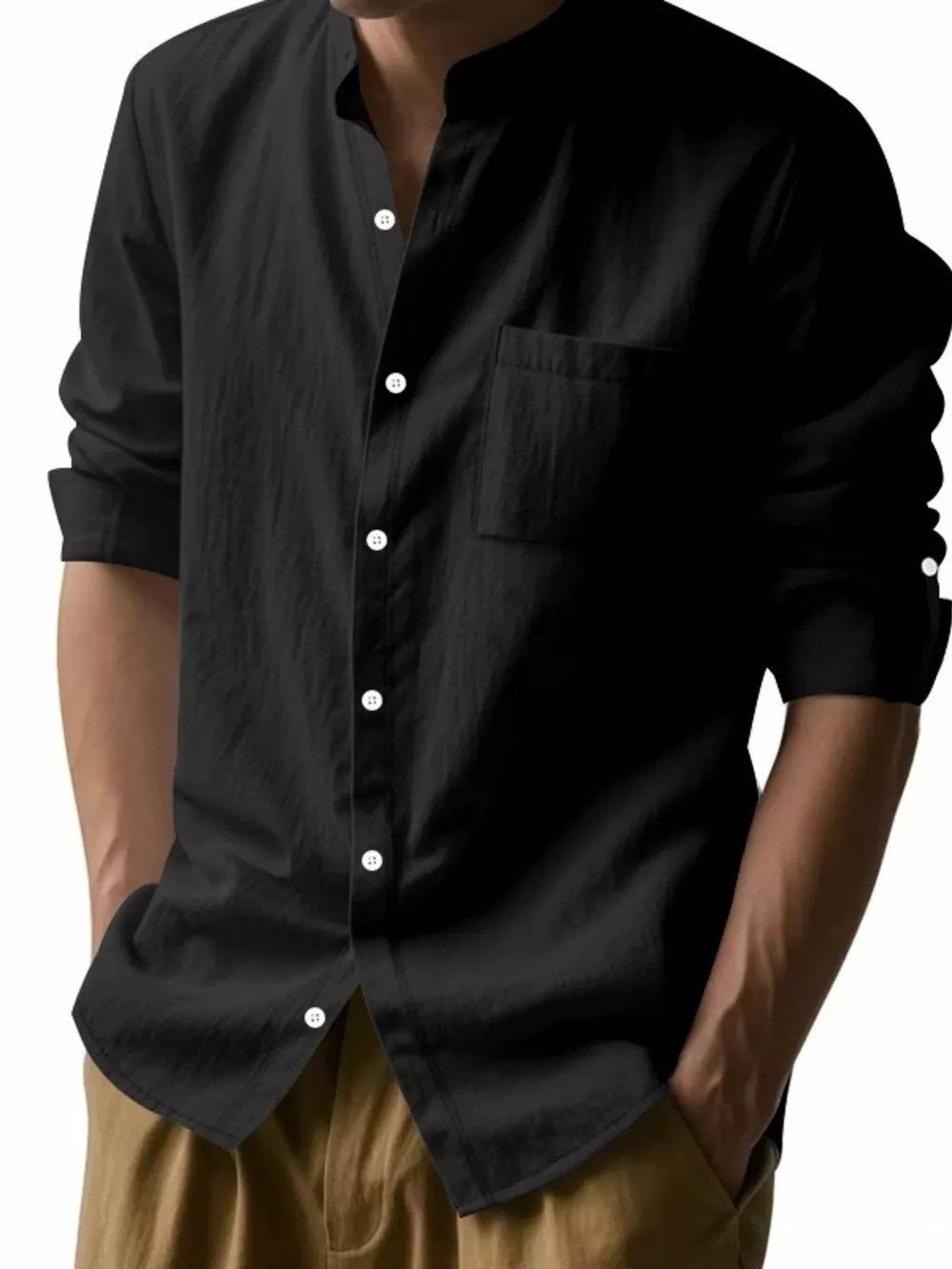 Men's Full Size Button Up Long Sleeve Shirt Plus Size, image 2