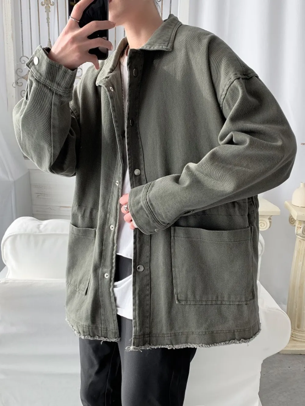 Men's Button Up Long Sleeve Jacket, image 7