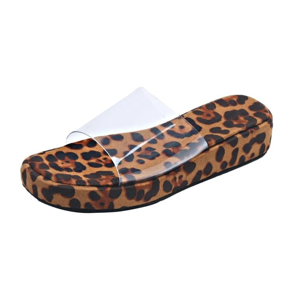 Leopard Open Toe Platform Sandals, image 8