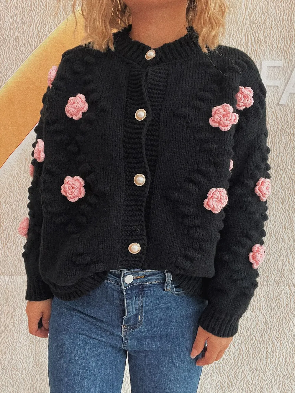 Flower Button Up Long Sleeve Cardigan, image 17