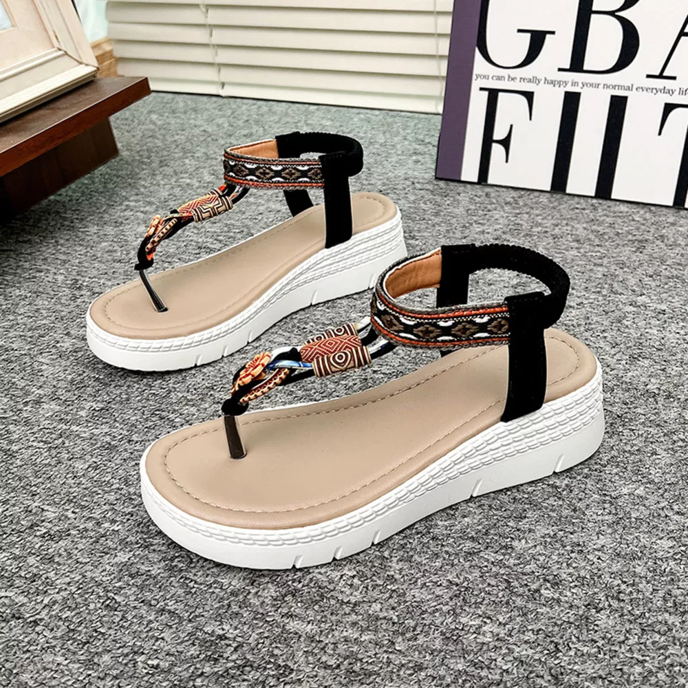 Toe Post Wedge Sandals