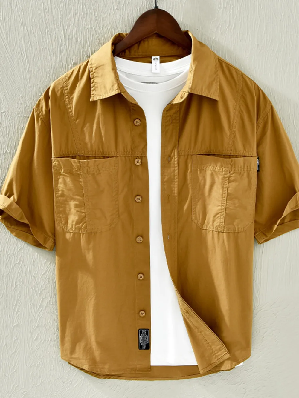 Men's Plus Size Casual Short Sleeve Button-Down Shirt, image 2