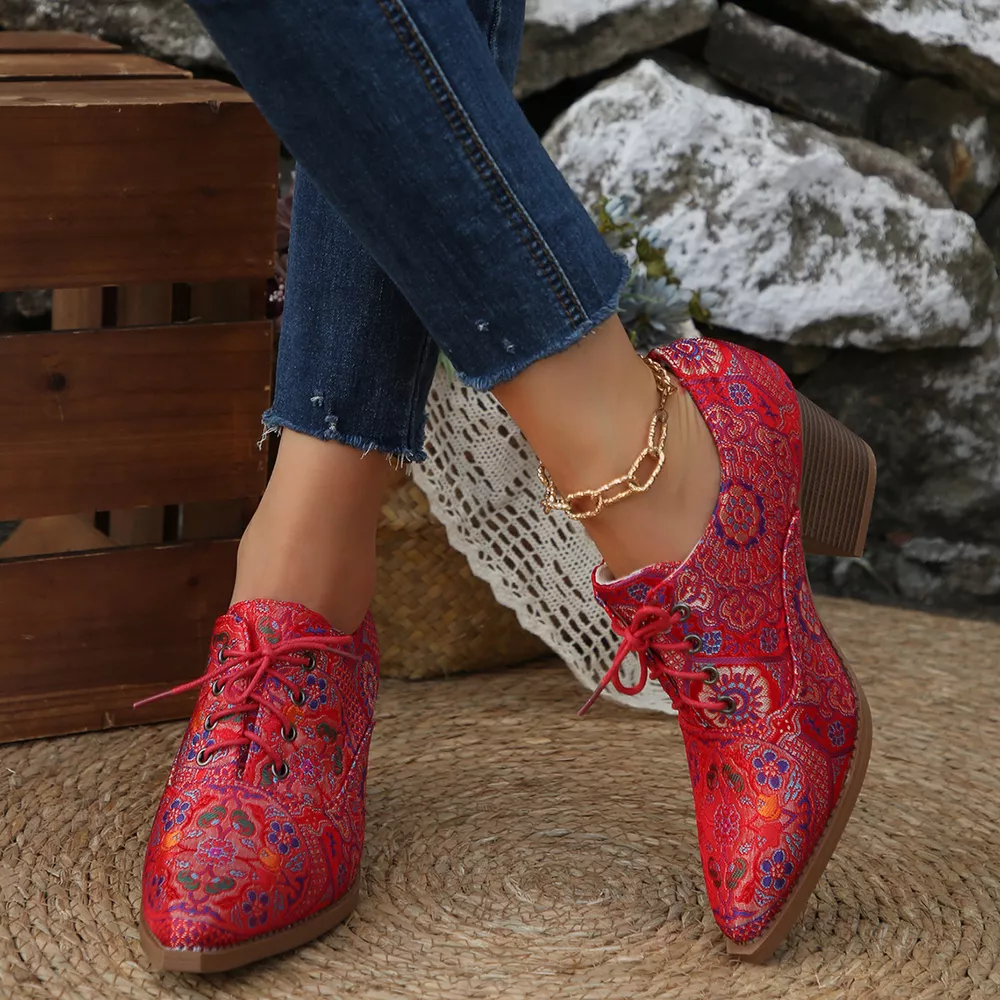 Point Toe Block Heels Ankle Boots, image 16
