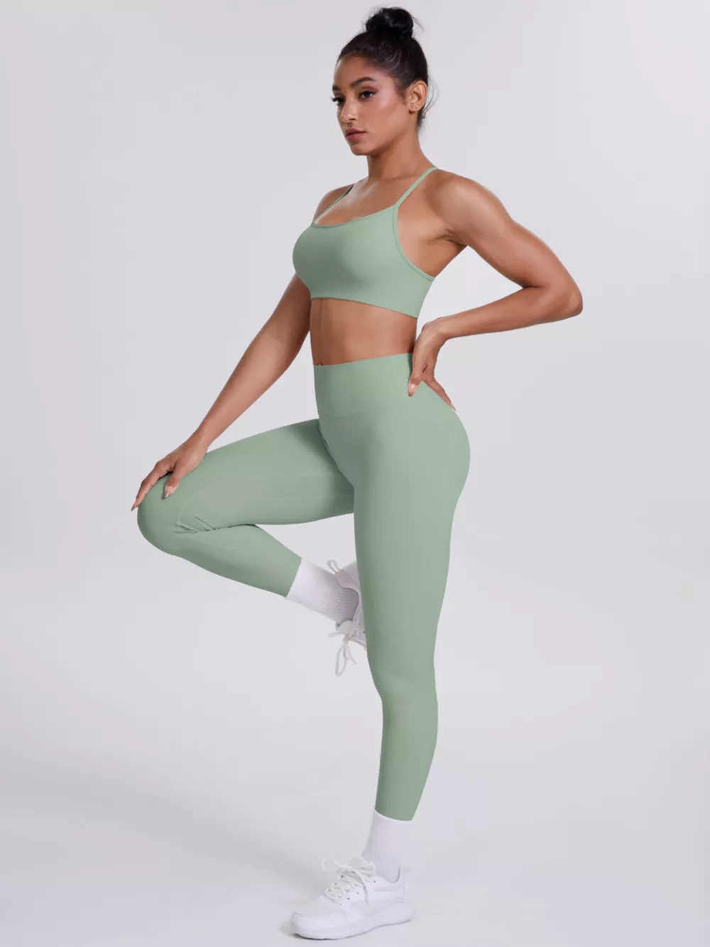 Criss-Cross Back Cami and Leggings Active Set, image 3