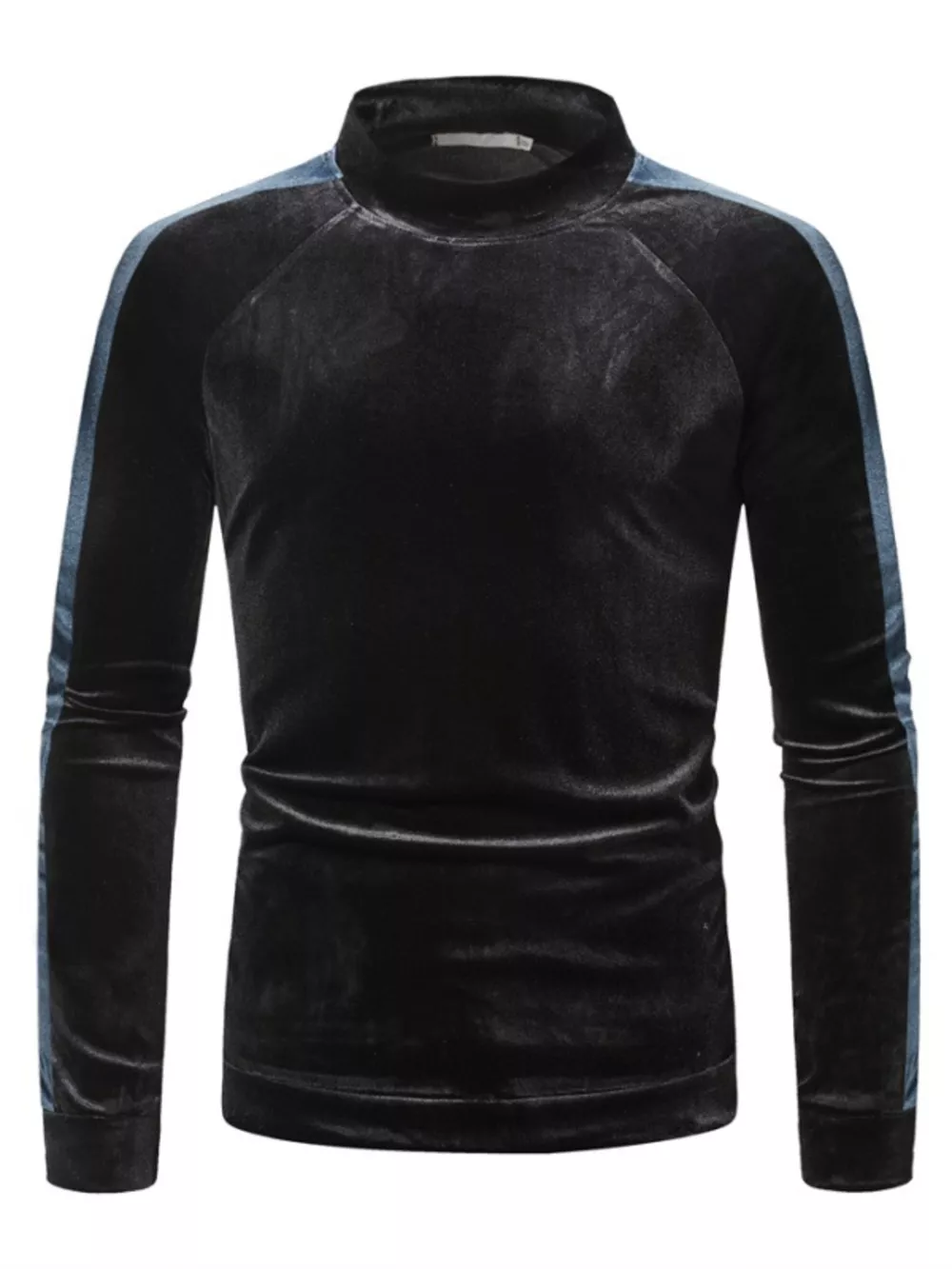 Men's Velvet Turtleneck Long Sleeve T-Shirt