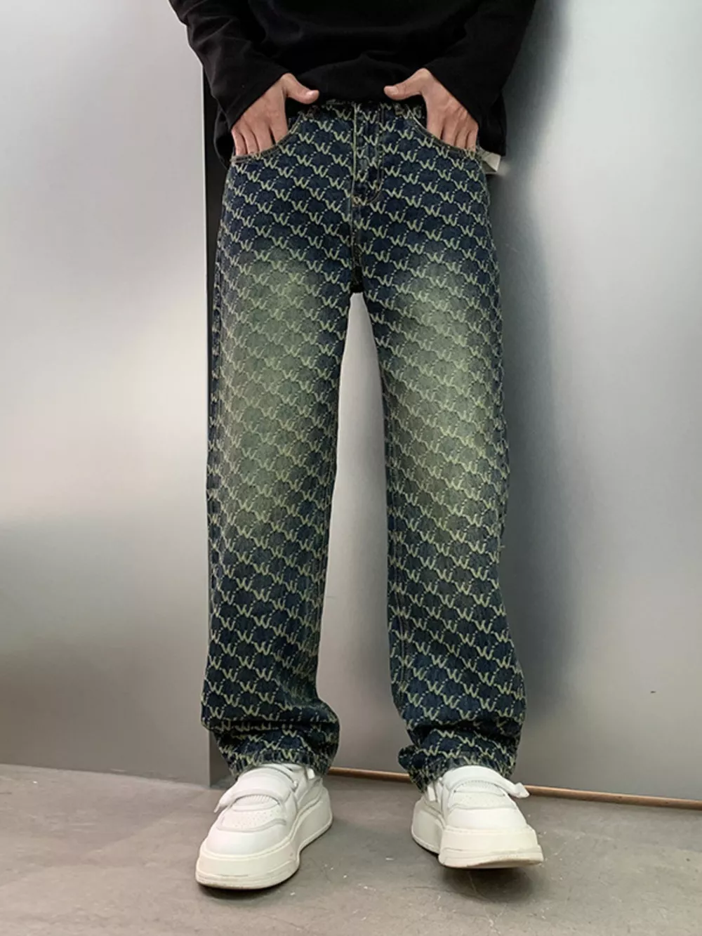 Men's Patterned Relaxed Fit Jeans