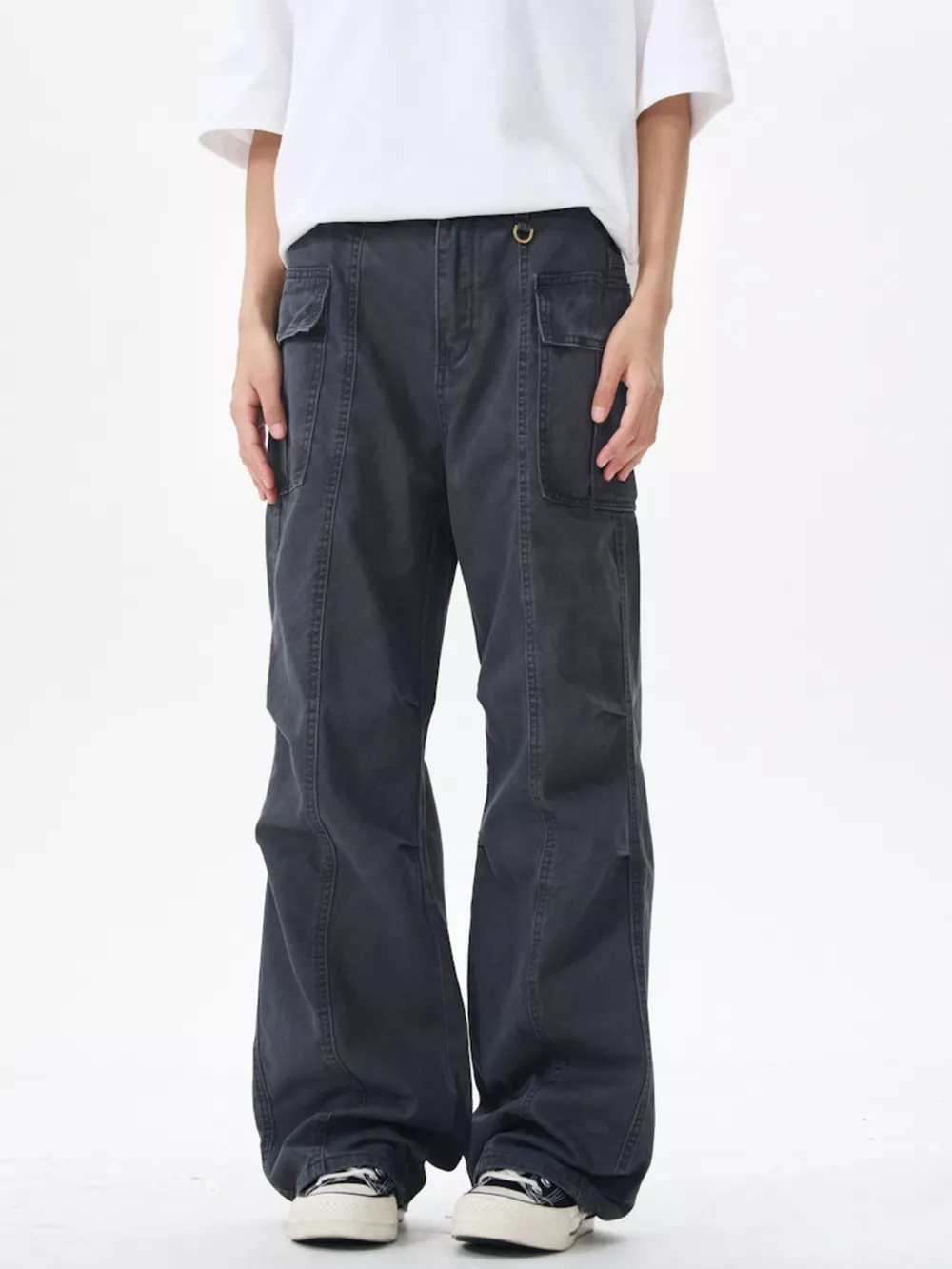 Men's Wide Leg Cargo Pants, image 4