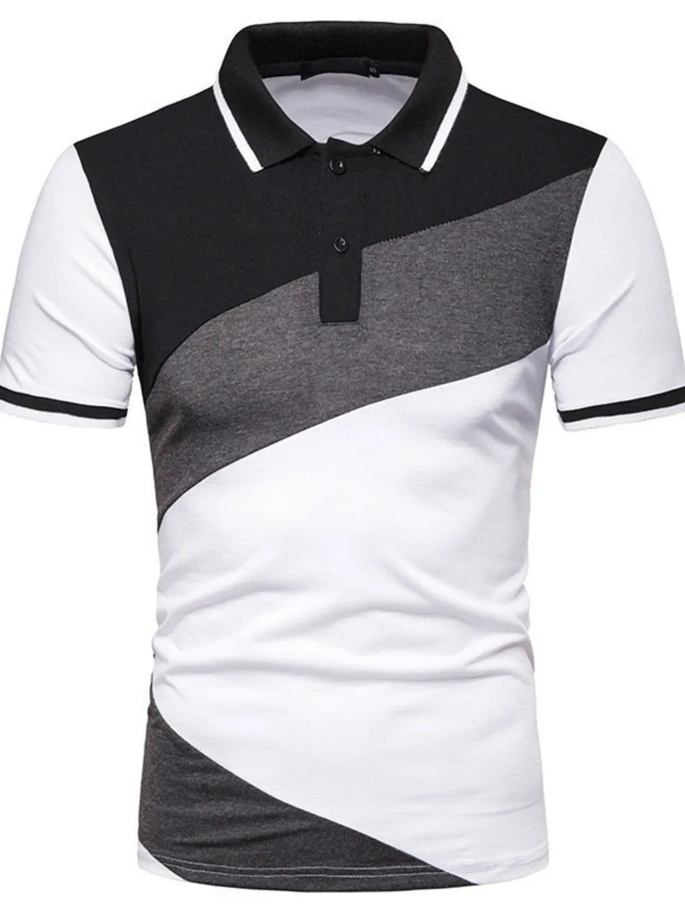 Men's Color Block Short Sleeve Polo, image 2
