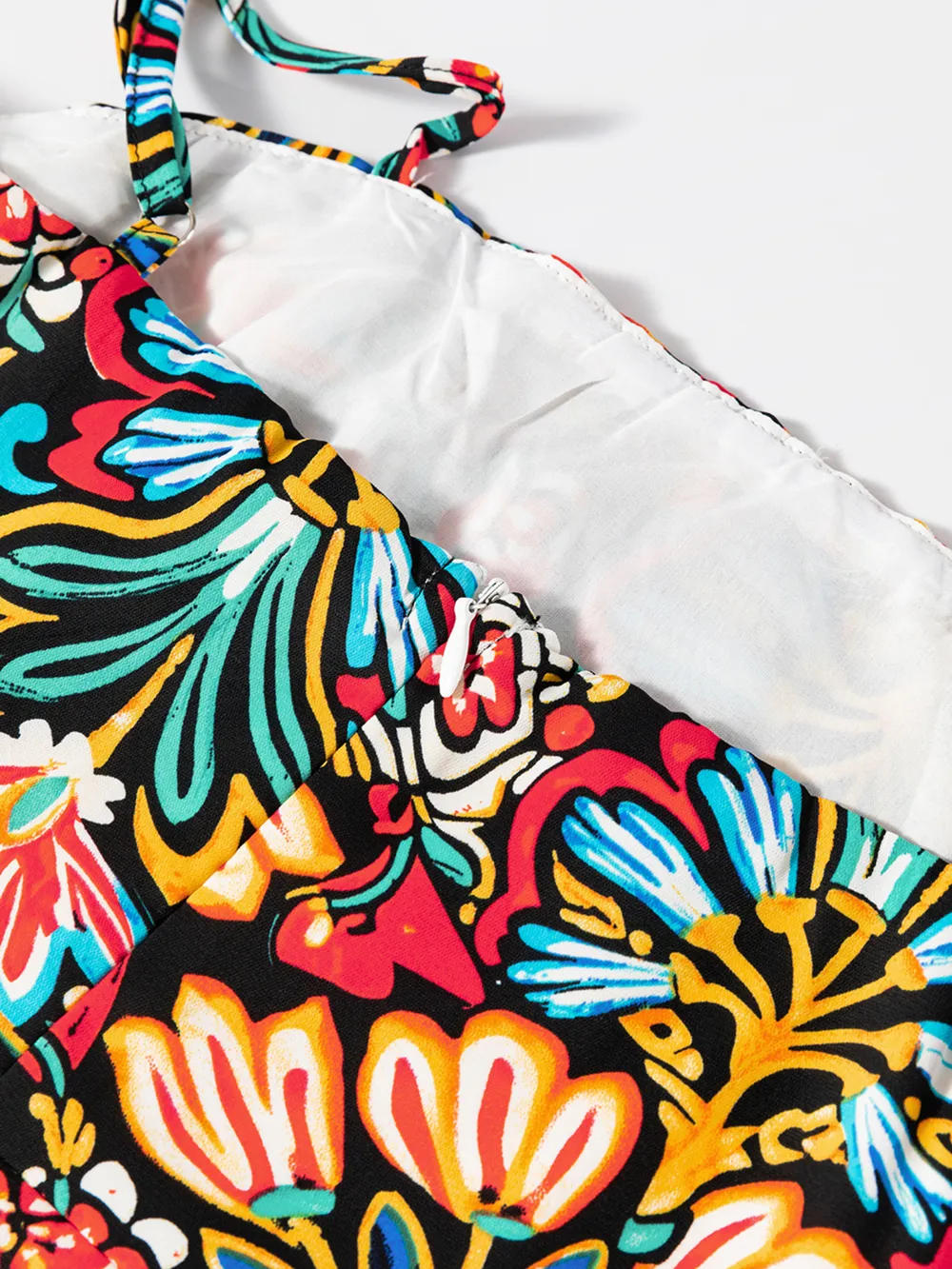 Floral Print Thin Straps High Waist Maxi Dress, image 12