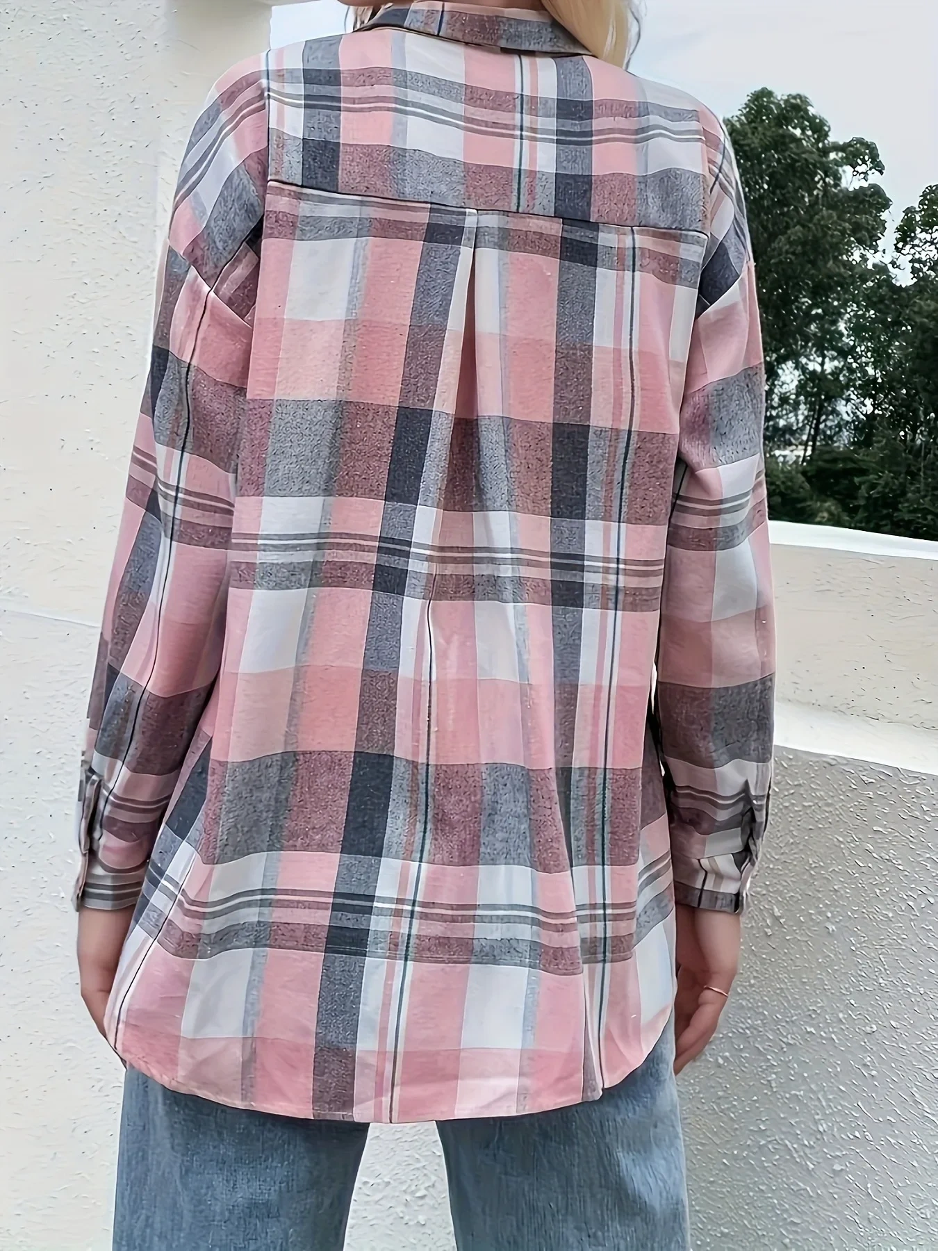 Plaid Button Up Long Sleeve Shirt, image 4