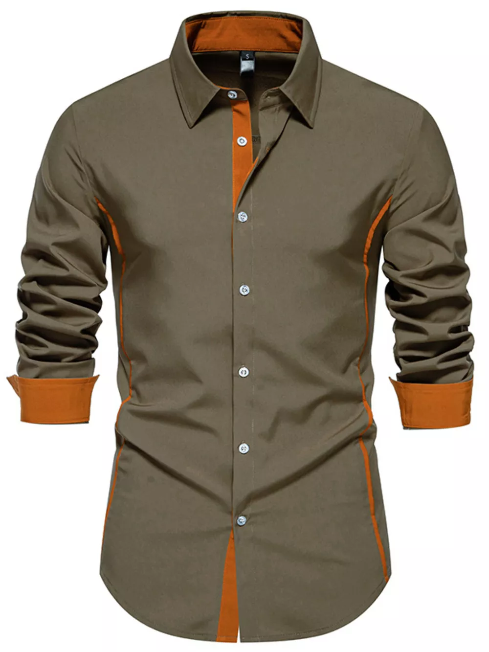 Men's Contrast Trim Button-Down Shirt, image 2