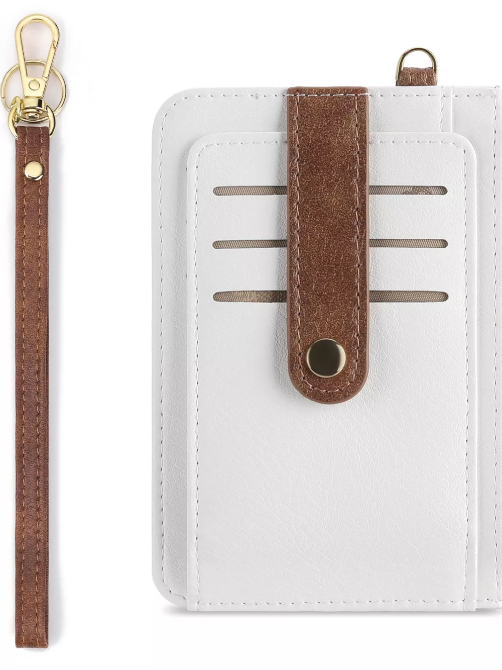 Zippered Leather Card Holder Wallet, image 3