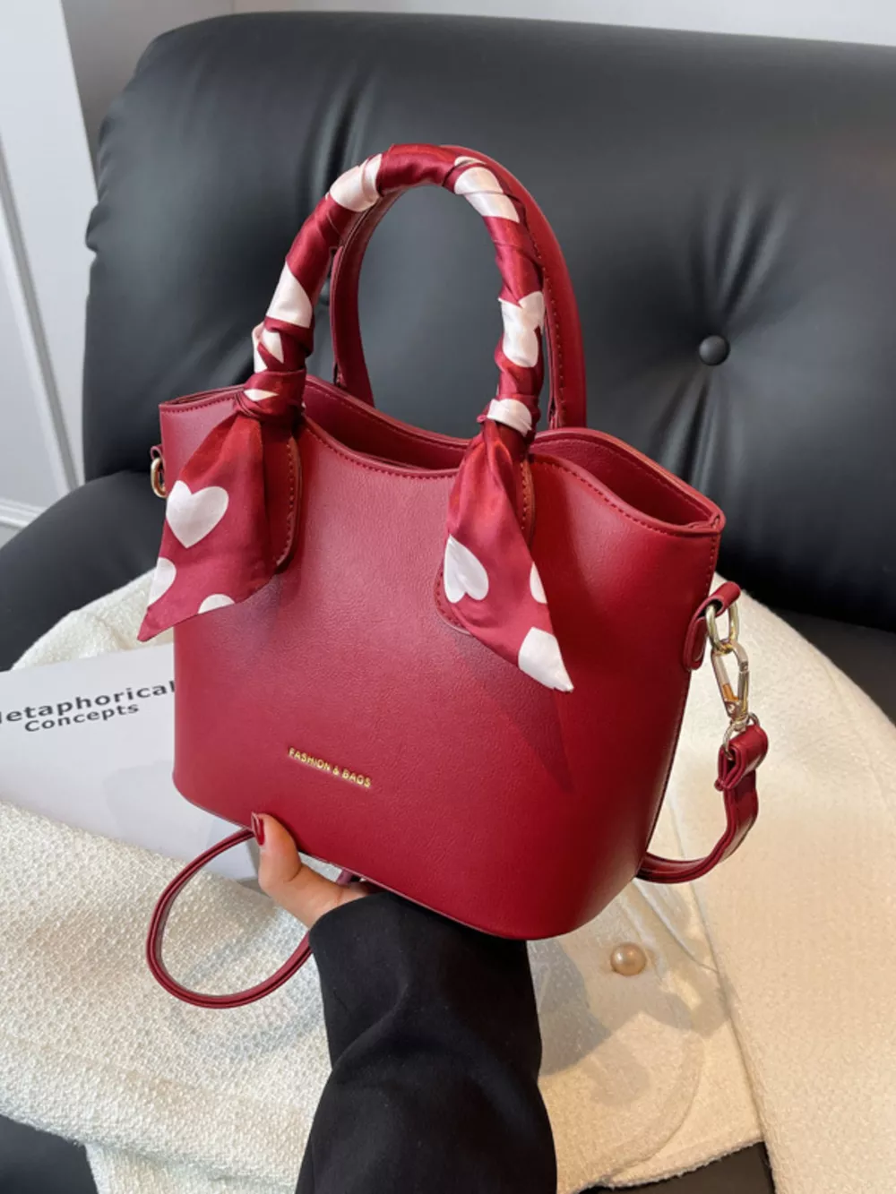 Top Handle Bucket Bag, image 4