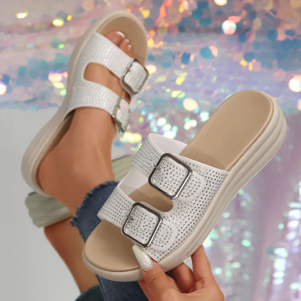 Open Toe Double Buckle Sandals, image 6