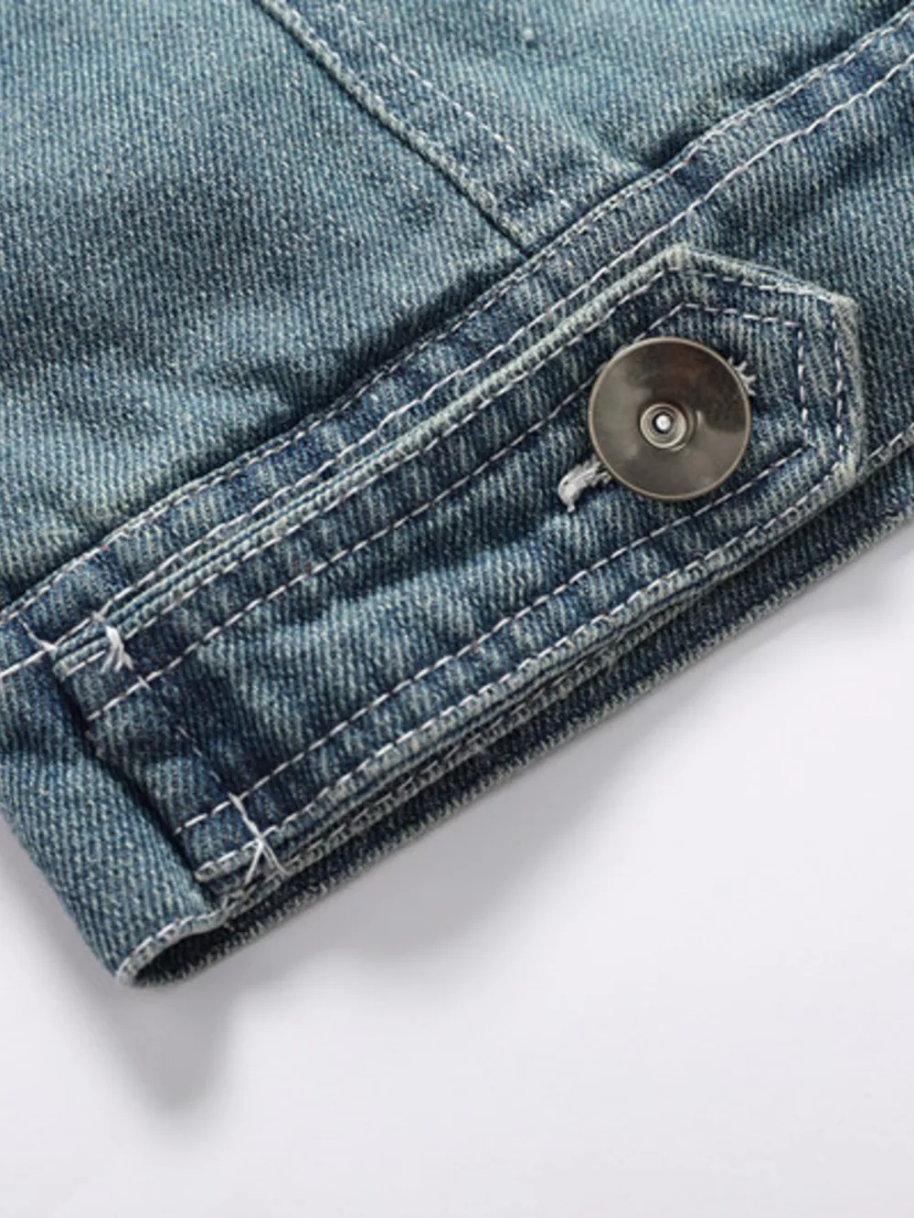 Men's Full Size Faux Fur Collar Denim Jacket Plus Size, image 7