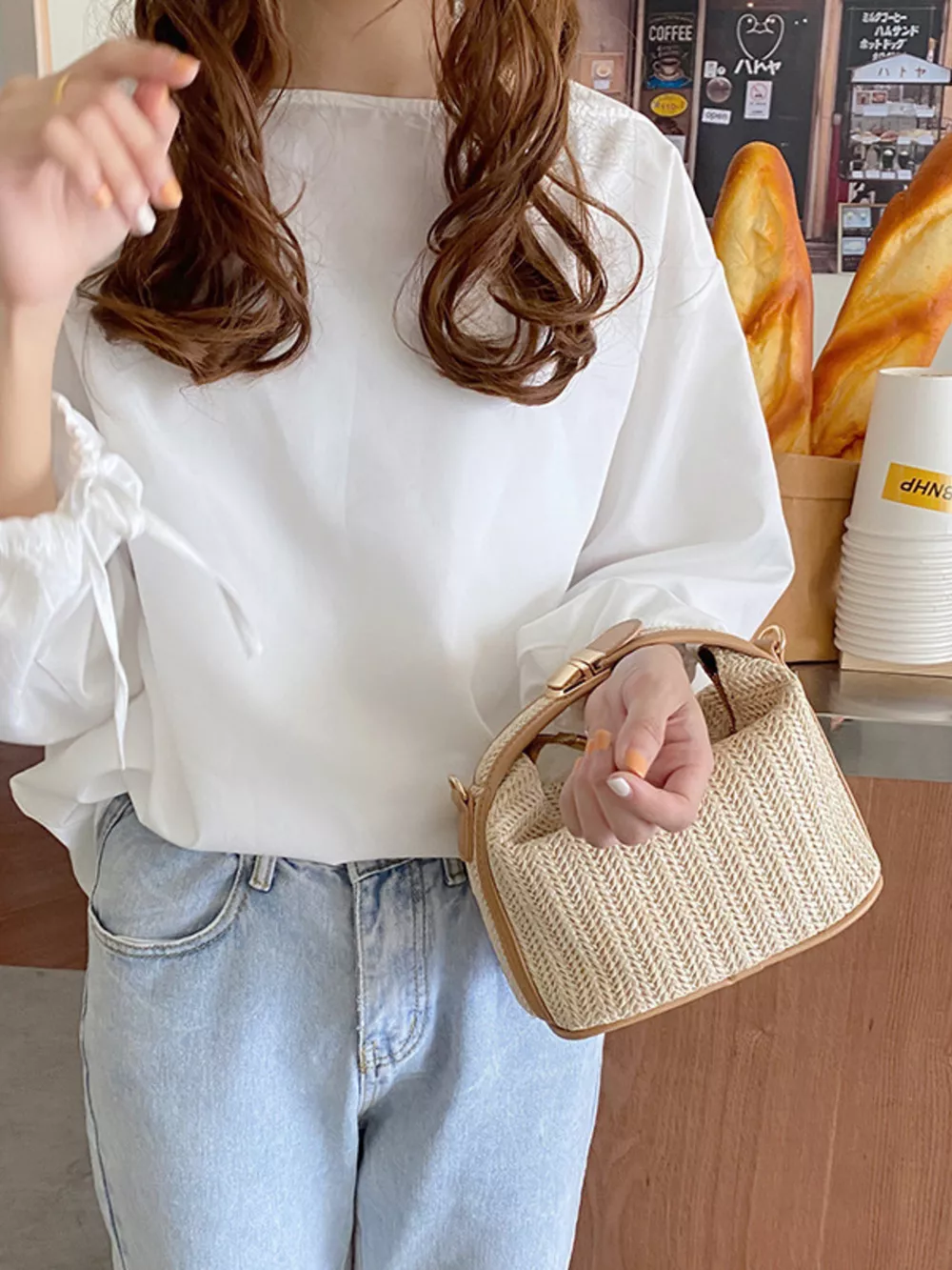 Woven Straw Crossbody Bag, image 8