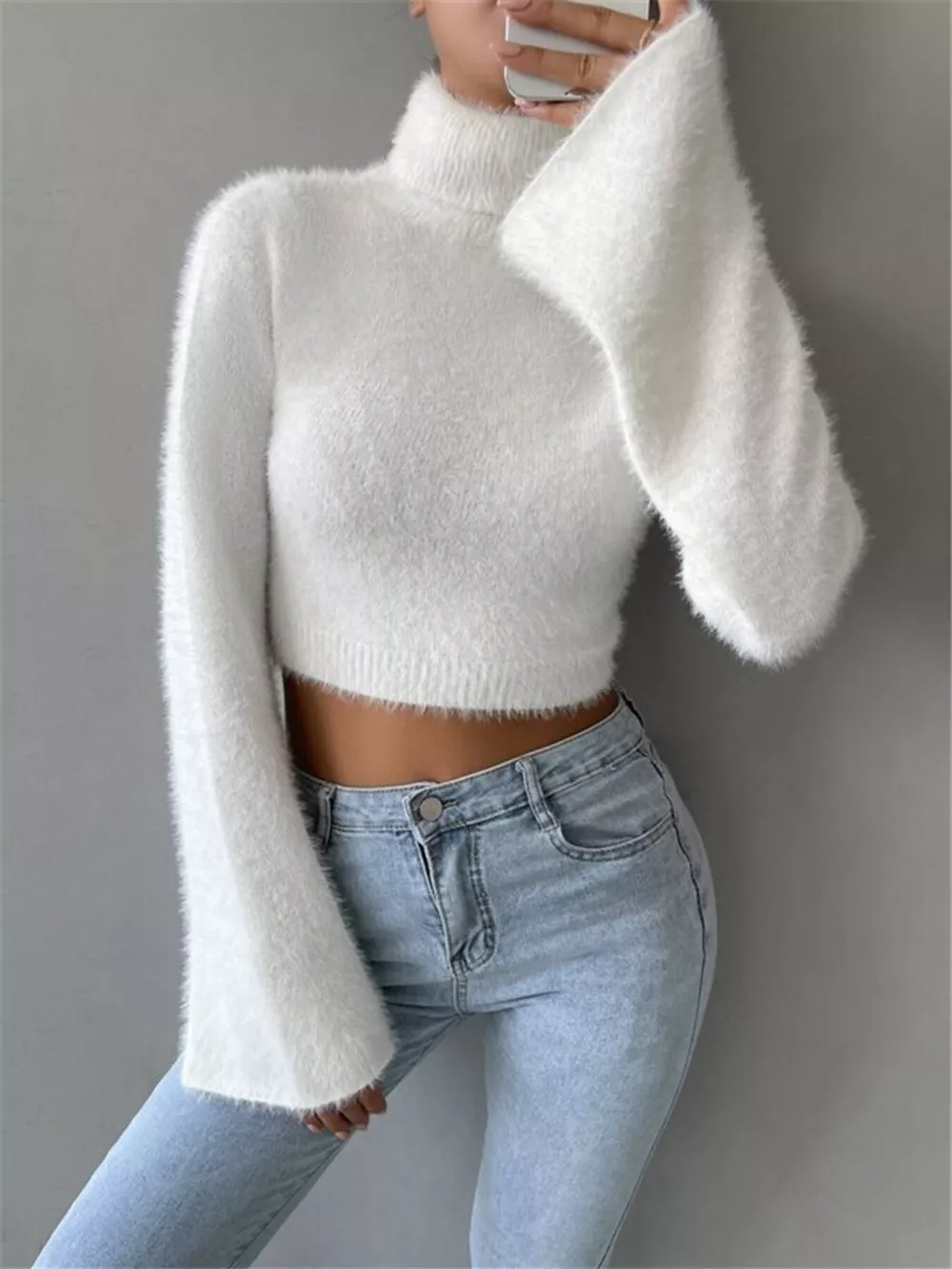 Turtleneck Flare Sleeve Sweater, image 6