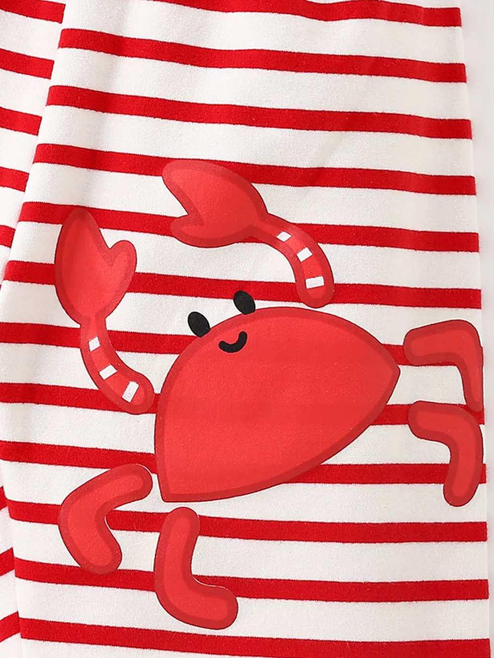 Children's Crab Graphic T-Shirt and Striped Shorts Set, image 4