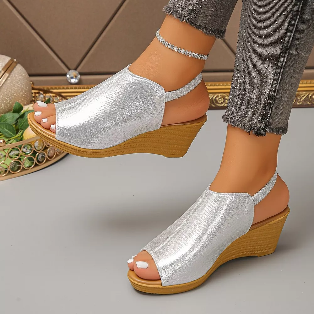 Peep Toe Wedge Sandals, image 5