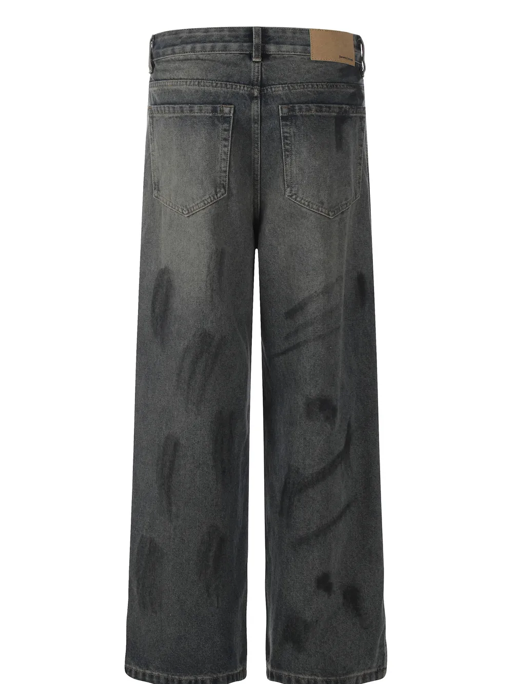 Men's High Waist Washed Jeans, image 2