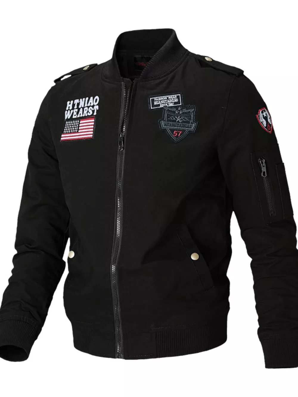 Men's Plus Size Zip Up Long Sleeve Jacket, image 2