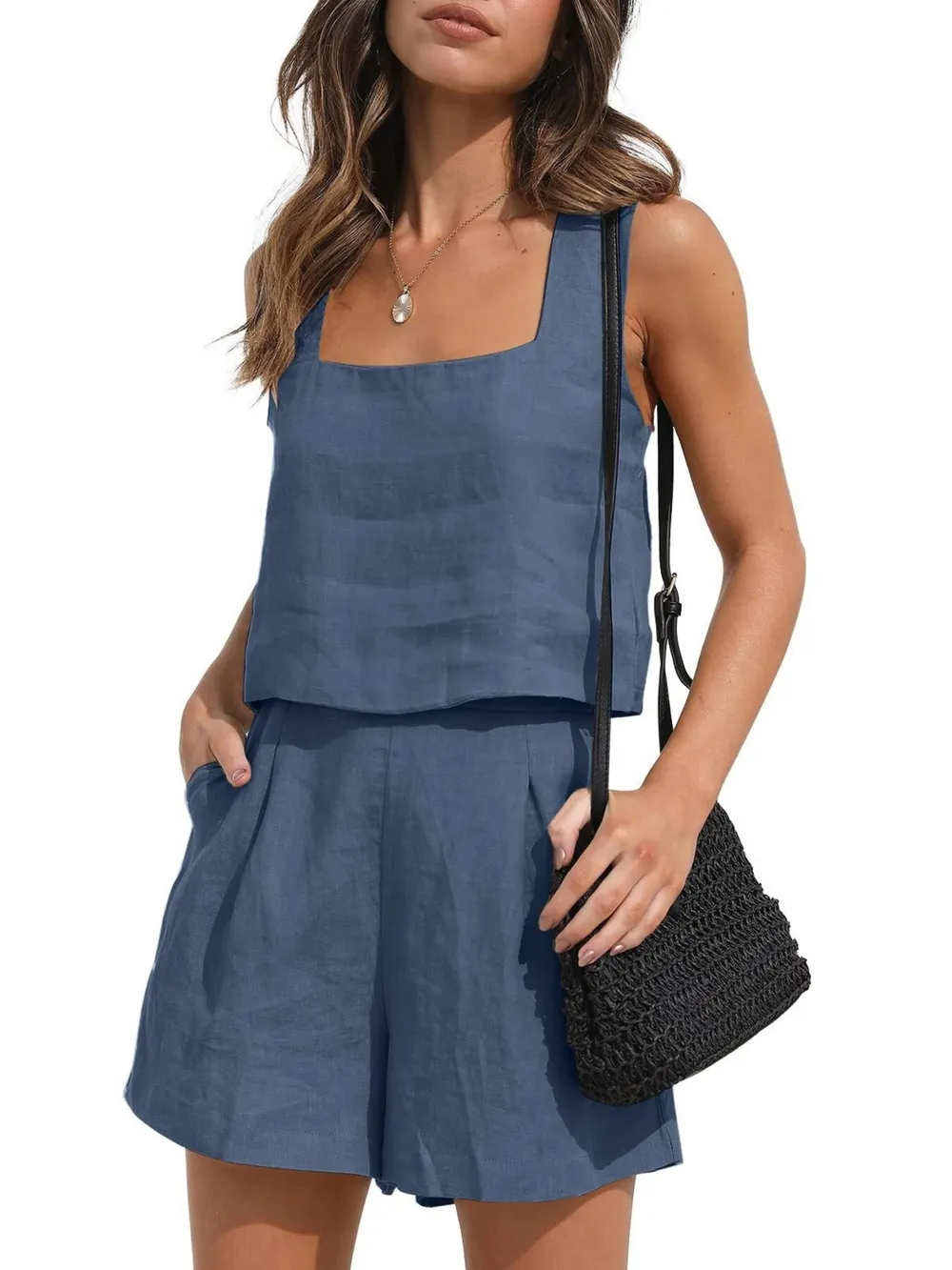 Square Neck Tank and Shorts Set, image 22