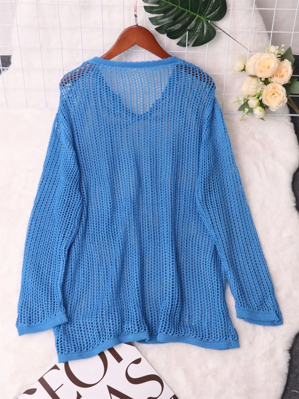 Openwork Relaxed Fit Knit Cover Up, image 4