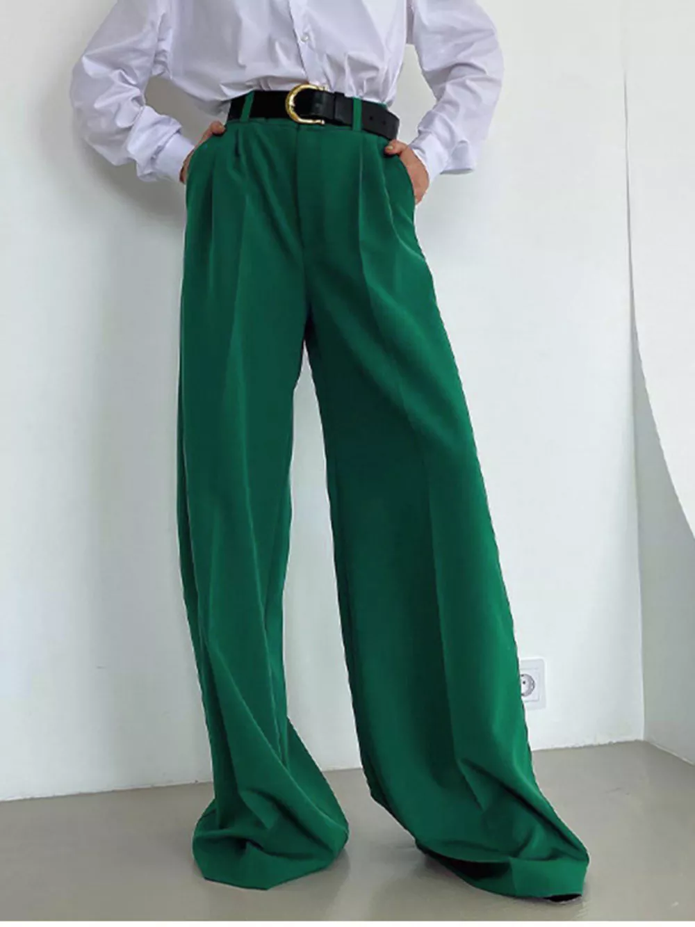 Wide Leg Pleated Pants, image 15