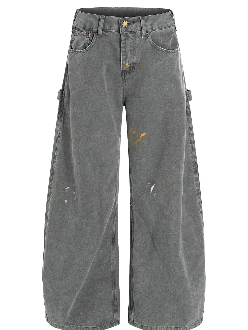 Men's Washed Distressed Curved Jeans