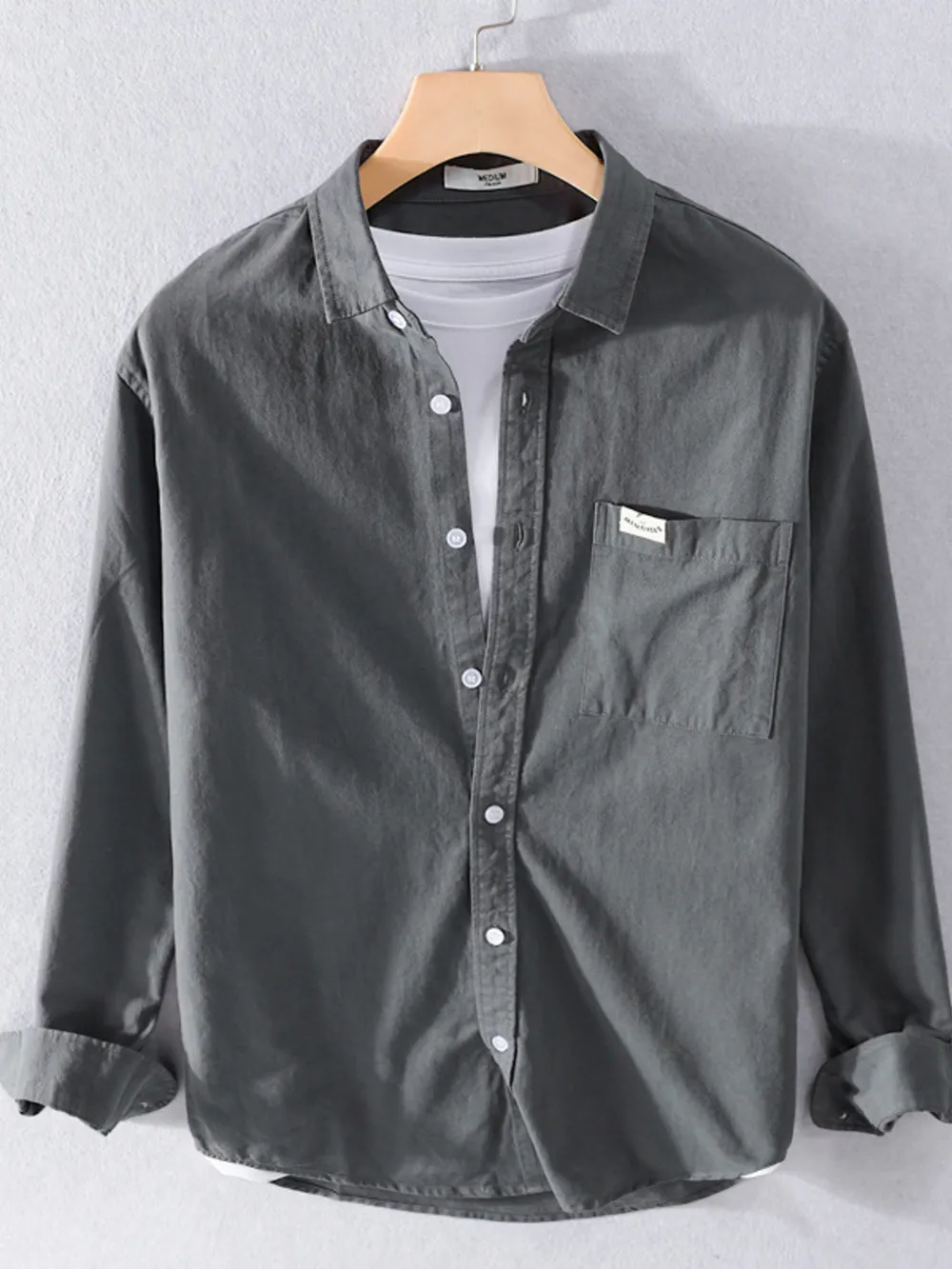 Men's Plus Size Button Up Long Sleeve Shirt