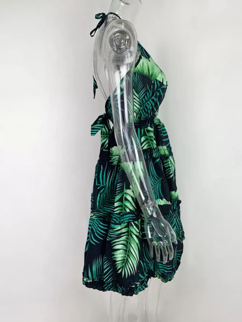 Colorful Print Halter Neck Ruffle Mini Dress, image 26