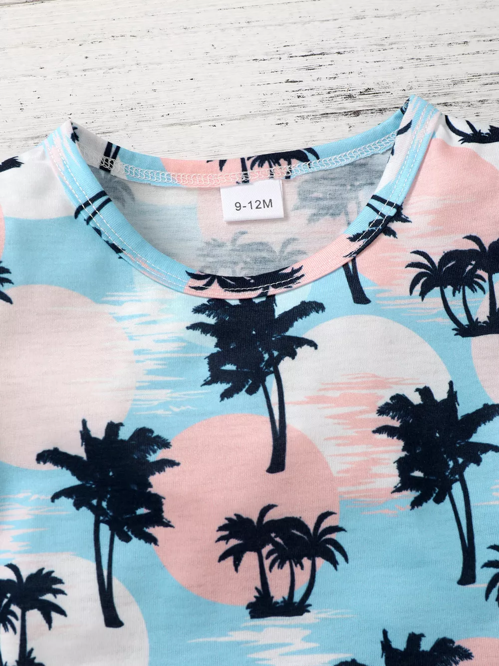 Children's Tropical Palm Print Tee and Shorts Outfit Set, image 3