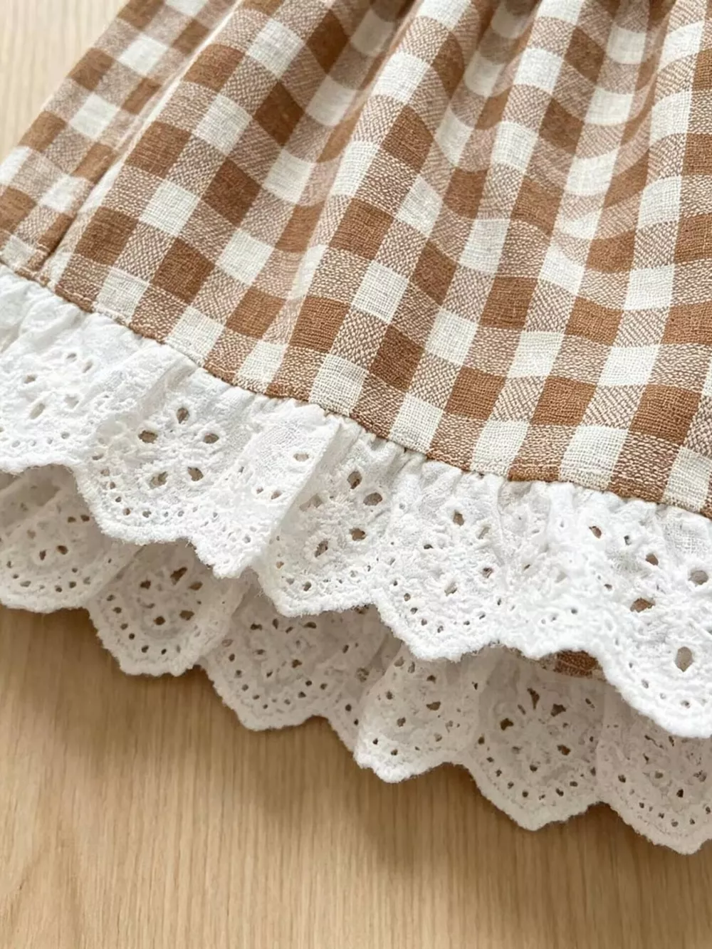 Children's Gingham Ruffle Trim Top and Shorts Set, image 7